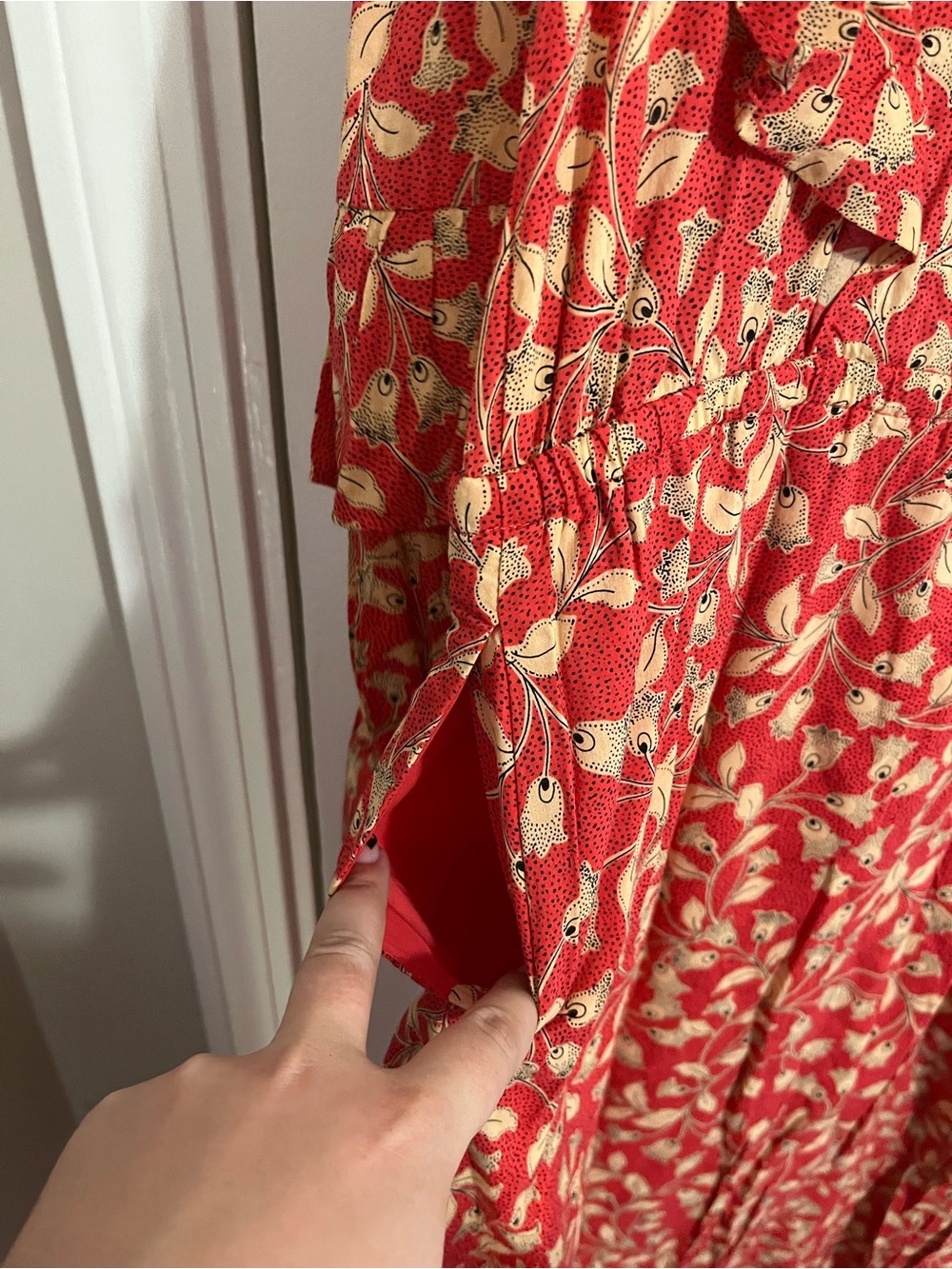 Who What Wear Red Floral Ruffle Maxi Dress - Picture 4 of 6